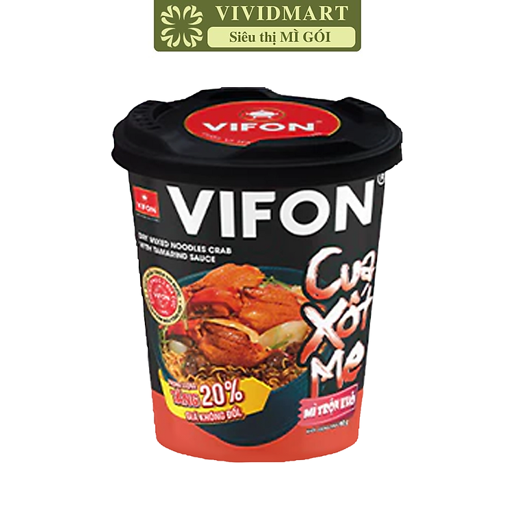 VIFON - Mì ly trộn khô Vifon hương vị Cua xốt me, Mì ly Vifon cua xốt me, Mì trộn cua sốt me Vifon ly (75g/ly)