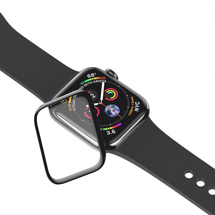 Kính Cường Lực Cho Apple Watch Series 4 / Series 3 Full Viền 5 Lớp Chống Trầy Baseus Full Screen Curved Tempered Glass (0.3 mm, 3D, 9H Full Coverage) - Hàng Chính Hãng
