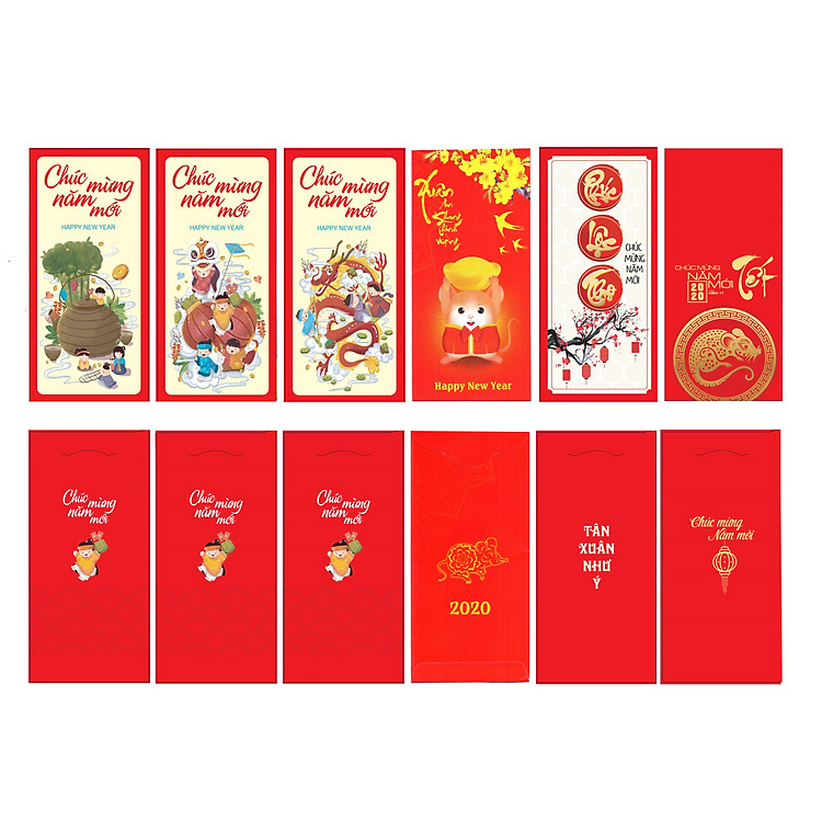 Xấp Bao Lì Xì Chúc Mừng Năm Mới (6 mẫu)