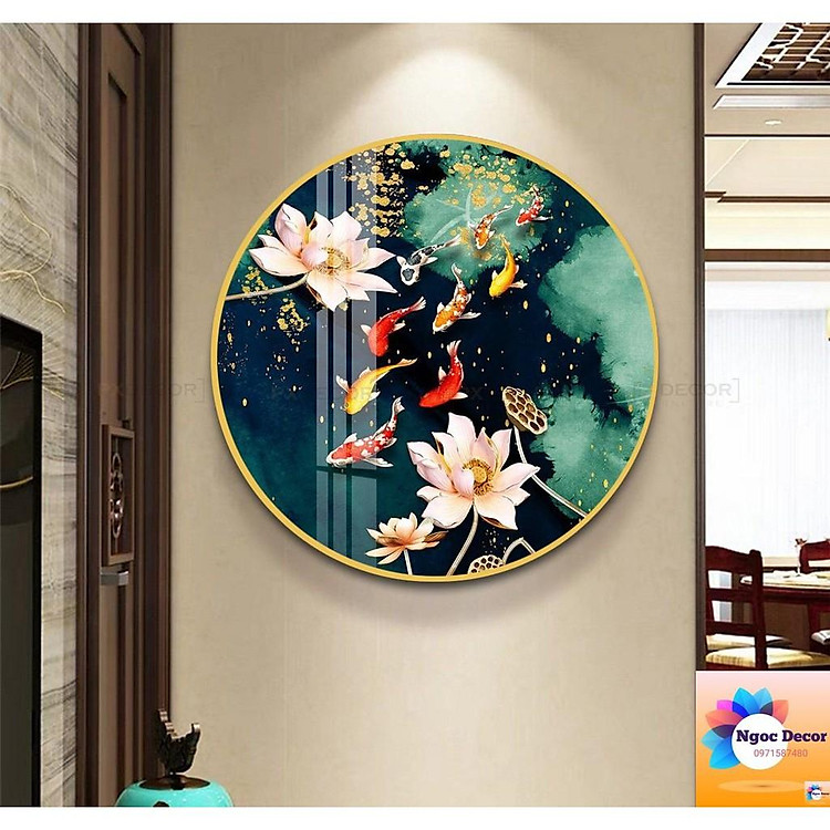 10 mẫu tranh hoa, tranh tròn tráng gương decor trang trí phòng