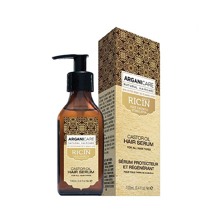 Tinh Dầu Bóng Mượt, Phục Hồi & Chống Rụng ARGANICARE CASTOR HAIR SERUM 100ml Israel