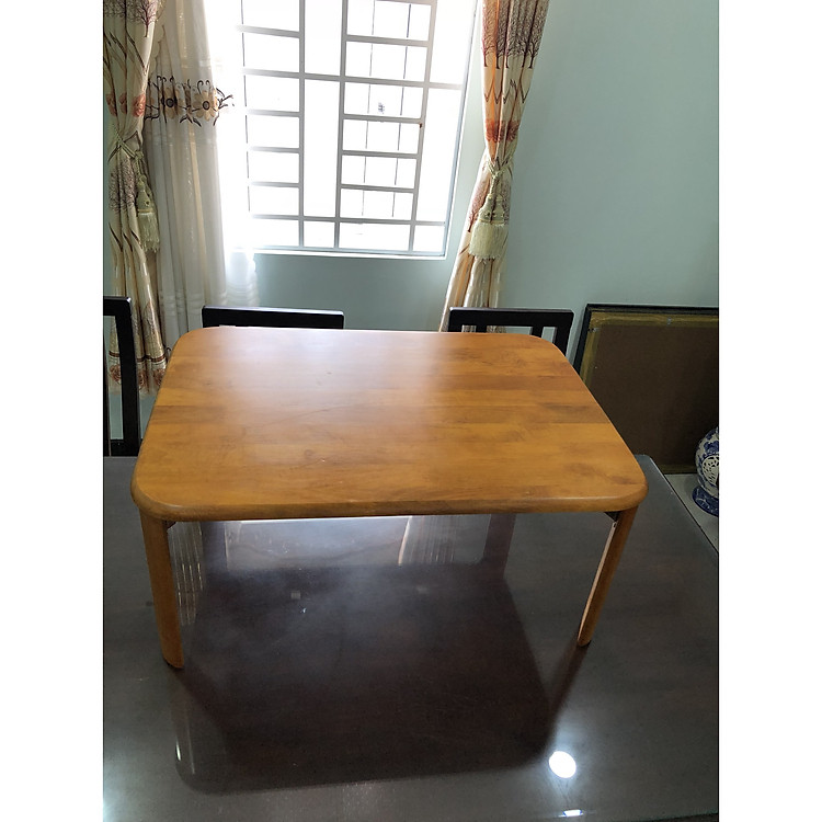BÀN HỌC GỖ XẾP GẤP GỌN CHÂN BÁNH MÌ KIỂU HÀN 50 X 70CM- MÀU VÀNG NHẠT