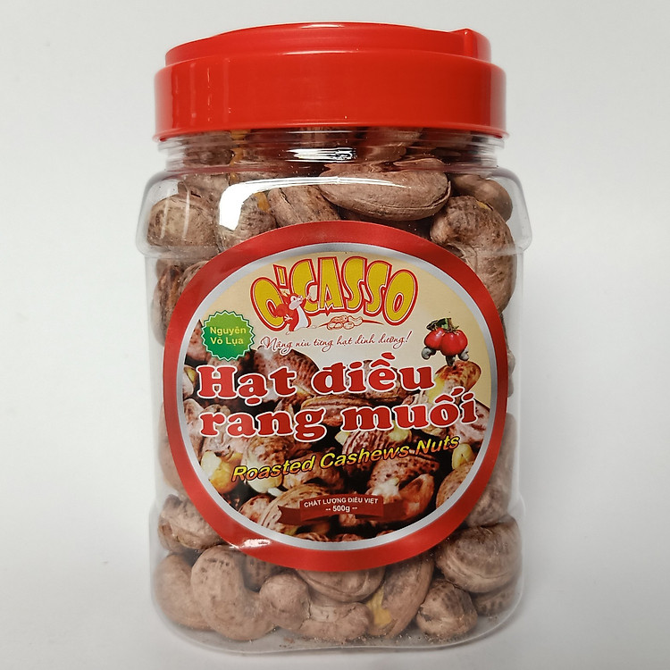 Hạt Điều Rang Muối Vỏ Lụa Loại Cồ O'Casso Hộp 500g