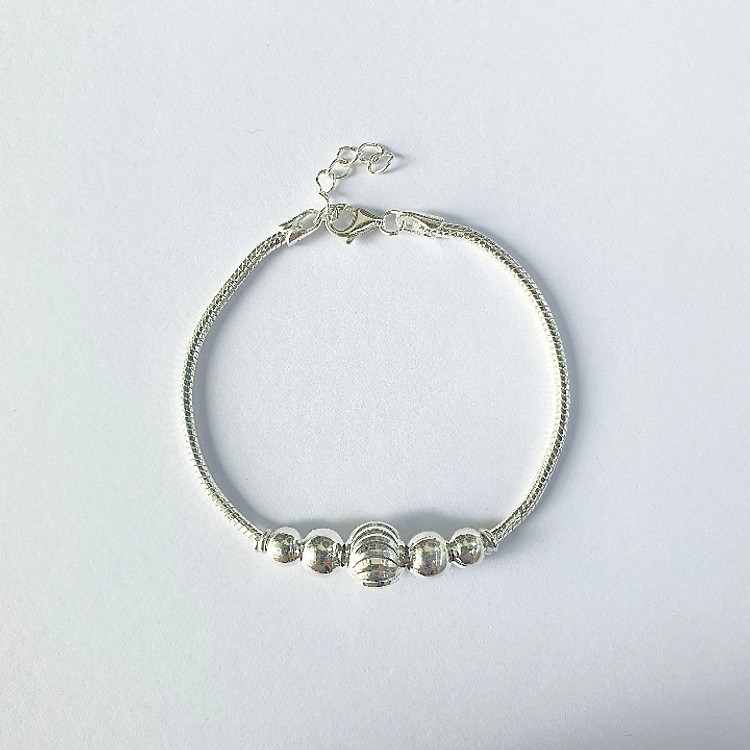 Lắc Tay Lắc Chân Bé Yêu - Sợi mì mix bi tròn xinh xắn đơn giản - Bảo Hành Vĩnh Viễn ( Hàng Chính Hãng ) Bạc Hiểu Minh LTE528