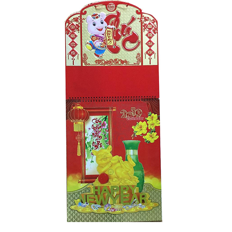 HBT02- Lịch treo 52 tuần 2019 LX giữa - Phong thủy cát tường