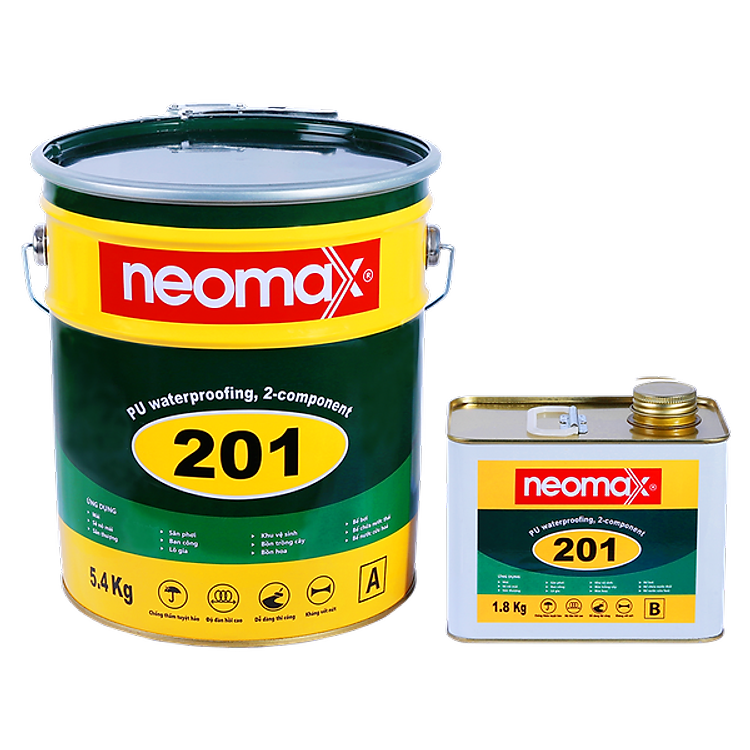 Chống thấm lộ thiên Neomax 201, không cần đục gạch, chống tia cực UV, độ đàn hồi cao, thi công đơn giản