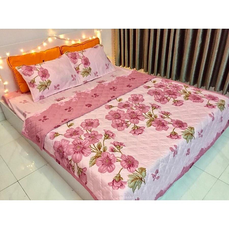 Chăn hè Cotton Poly đào hồng