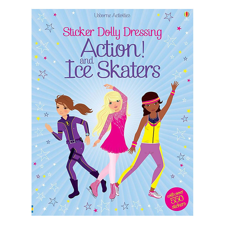 Sách Usborne Sticker Dolly Dressing : Action and Ice Skaters (bind up)