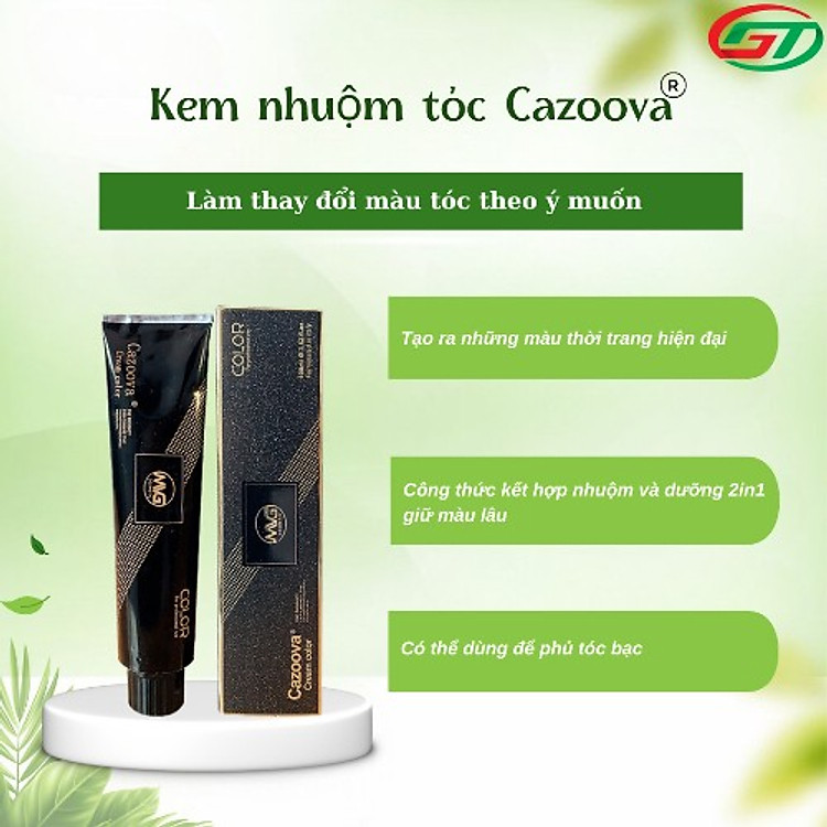 Thuốc Nhuộm Tóc CAZOOVA Phủ Bạc Cao Cấp 100ML – Màu Nhuộm Bền Màu, Dưỡng Tóc