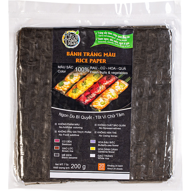 Bánh Tráng Màu Từ Mè Đen Hai Thiền 200g