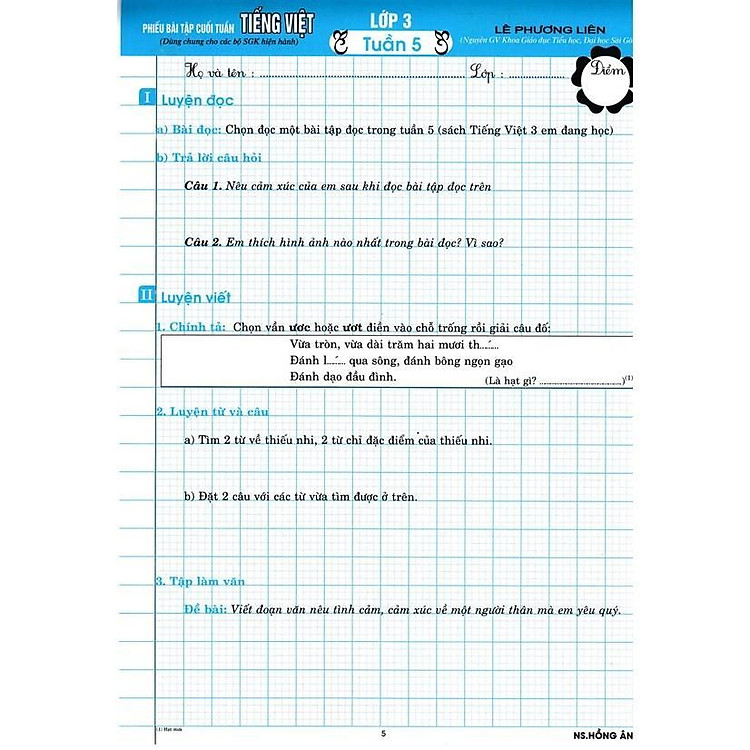 Phiếu Bài Tập Cuối Tuấn Môn Tiếng Việt Lớp 3 - Biên Soạn Theo Chương Trình GDPT Mới - Ảnh 4