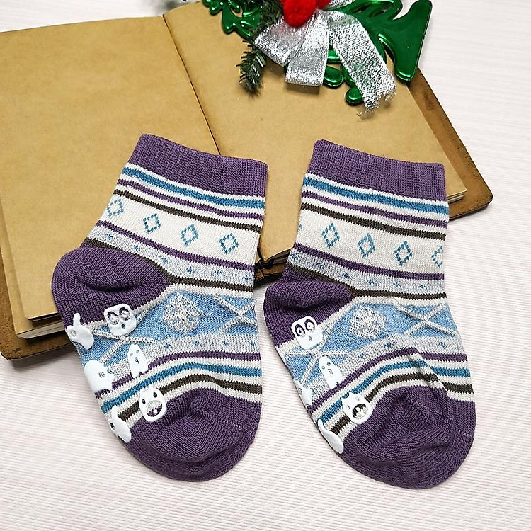 set 2 vớ chống trượt cao cấp loại dày cho bé tập đi