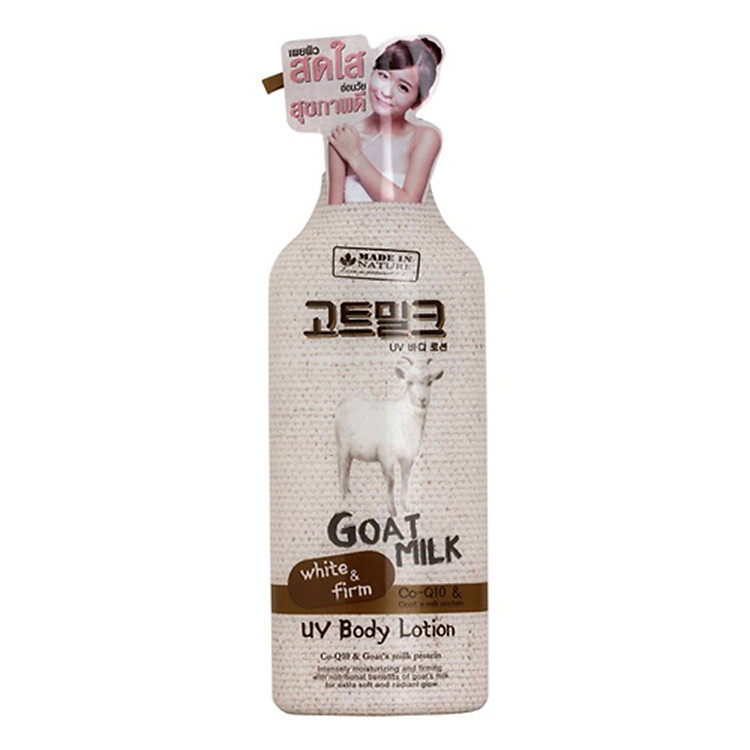 Sữa Dưỡng thể dưỡng trắng và mịn da chống lại tác hại tia UV chiết xuất từ sữa dê Made In Nature 450ml