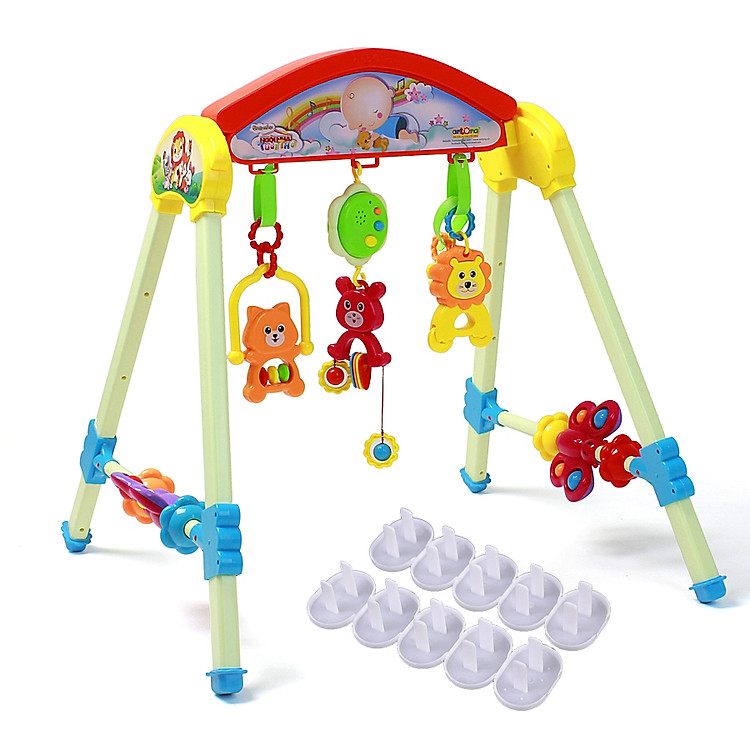 Kệ Chữ A Cho Trẻ Sơ Sinh Có Nhạc Hát Ru Bé Ngủ + Tặng Kèm 10 Nút Bịt Ổ Điện An Toàn Cho Bé (Màu Ngẫu Nhiên)