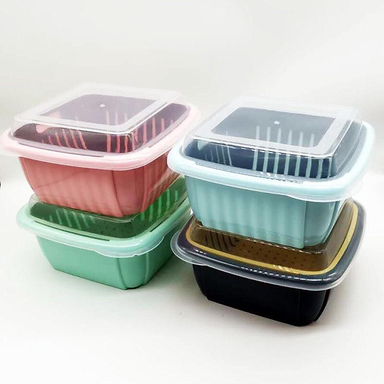 Bộ Rổ Nhựa Kèm Chậu Có Nắp Đậy