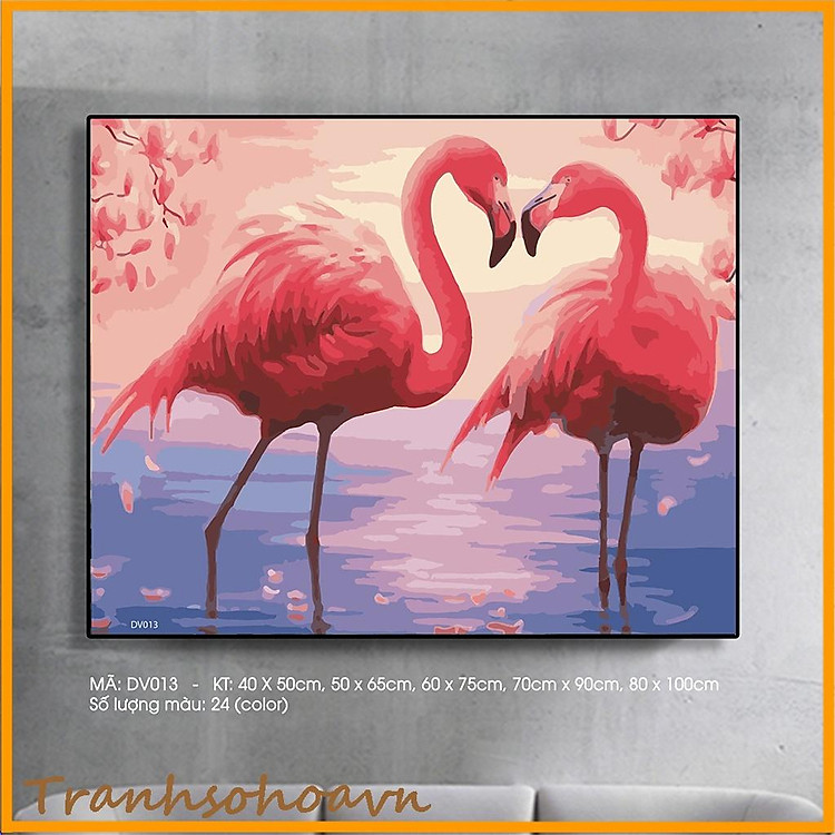 Tranh Sơn Dầu Số Hóa Đôi Hồng Hạc Hạnh Phúc Sondausohoavn Tranh Số Hóa Mã Tranh DV013