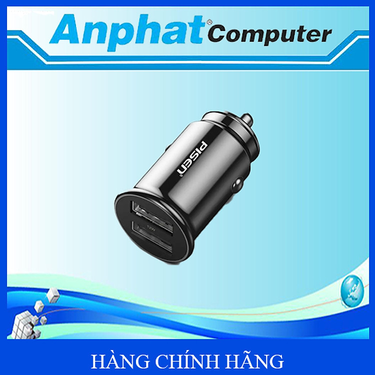 Sạc xe hơi Pisen Dual USB Car 2.4A 12W TS-C139 - Hàng Chính Hãng