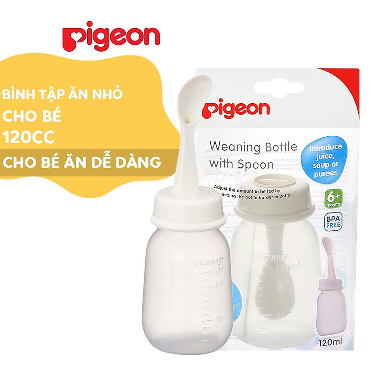 Mua Bình tập ăn Pigeon 120ml/240ml UnMei Chính hãng Giá rẻ - Hình ảnh 3