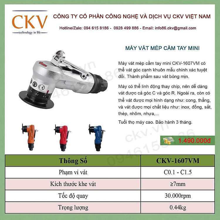 Máy vát mép cầm tay mini CKV-1607VM