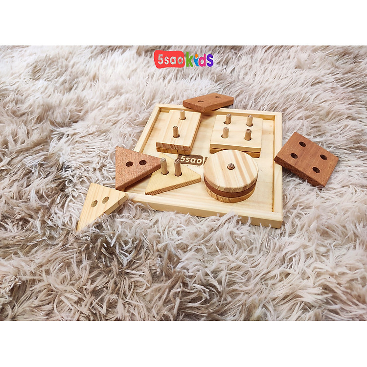 Mua Đồ chơi gỗ tháp hình học 5Saokids Chính hãng Giá rẻ - Hình ảnh 4