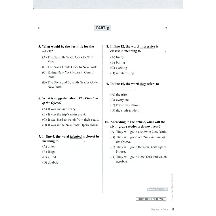 Master Toefl Junior Intermediate: Reading Comprehension (Kèm Cd) - Ảnh 8