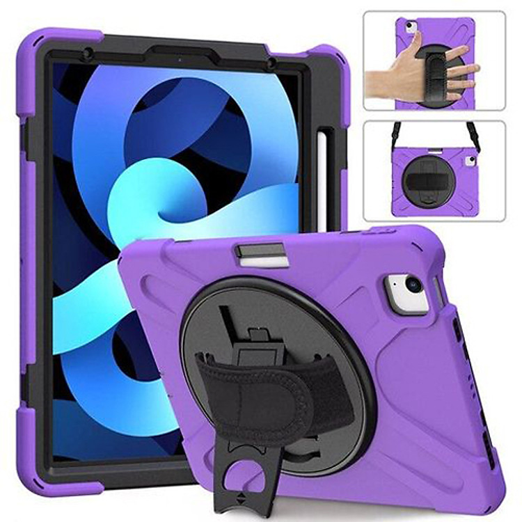 Ốp lưng dành cho iPad Pro 11" M4/Pro 13" M4/Air 6 11"/Air 6 13"/12.9" M1/M2/10.9" 2022/9.7"/10.2 (Gen7th/8th)/Pro 11"/Air 4/5/10.9" 2022 chống sốc dựng máy có dây đeo hiệu Zaki - Hàng Chính Hãng