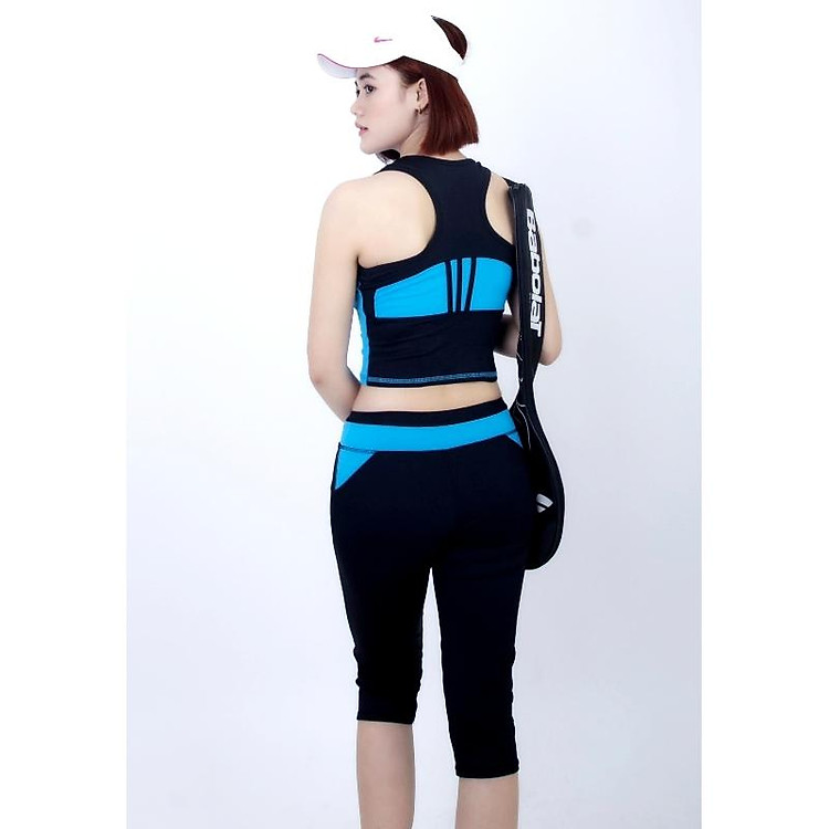 Bộ thể thao nữ croptop cao cấp phối lưới-DL5