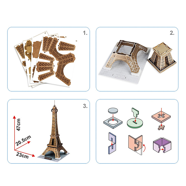 Mô Hình Giấy Tháp Eiffel Cubic Fun Chính hãng Ưu đãi - Hình ảnh 3