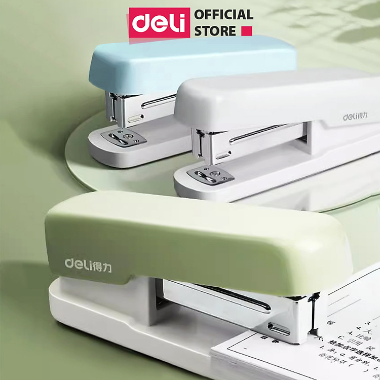 Dập Ghim Học Sinh Mini Deli (25 trang) – Xanh Lá