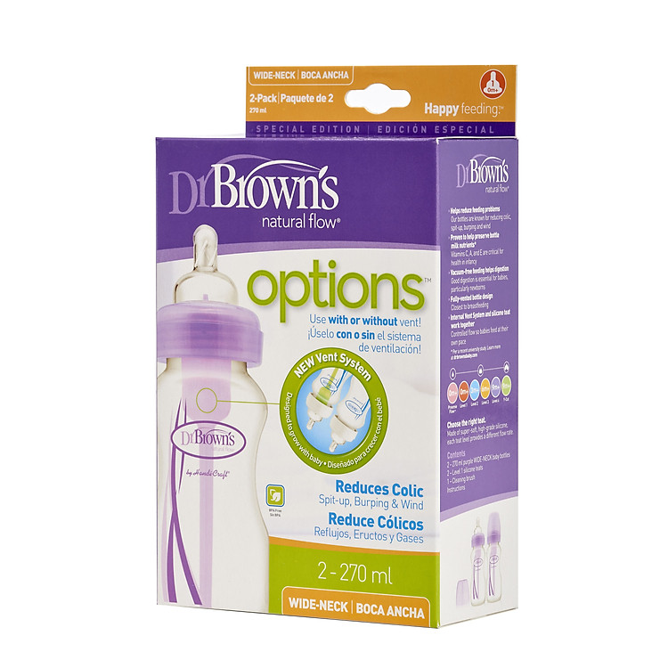 Mua Combo 2 bình sữa cổ rộng 270ml tím Tiết kiệm - Hình ảnh 2