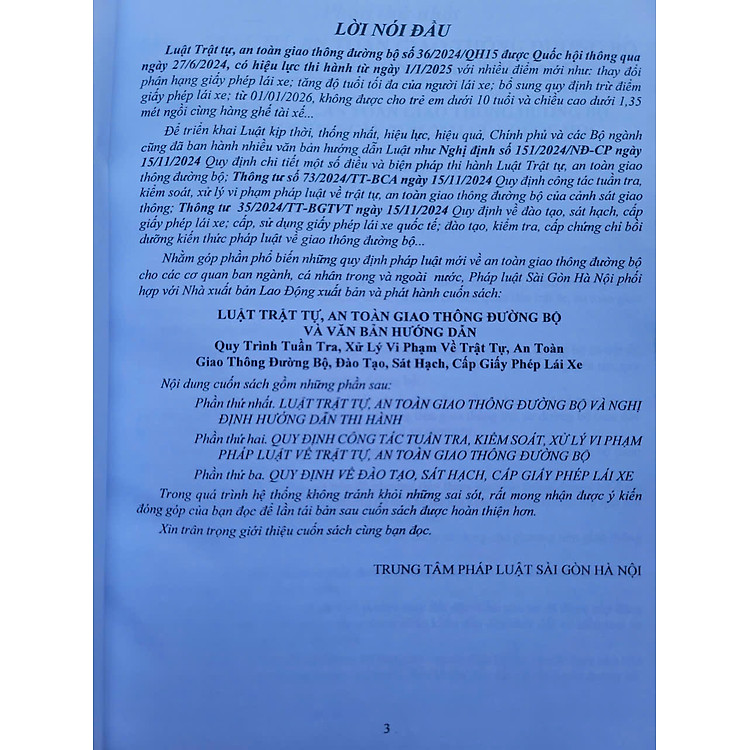 Luật Trật Tự An Toàn Giao Thông Đường Bộ năm 2024 (V2531D) - Ảnh 3