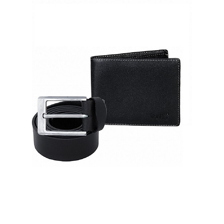 Bộ ví và thắt lưng nam da bò đầu kim cao cấp