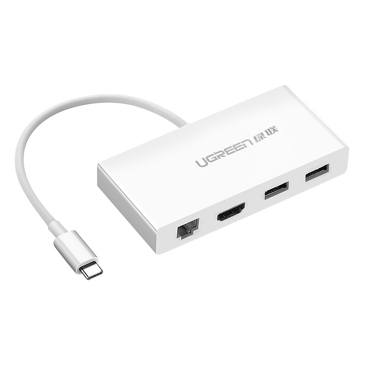 Cáp USB Type-C To HDMI + LAN + USB 3.0 Ugreen (40377) - Hàng Chính Hãng