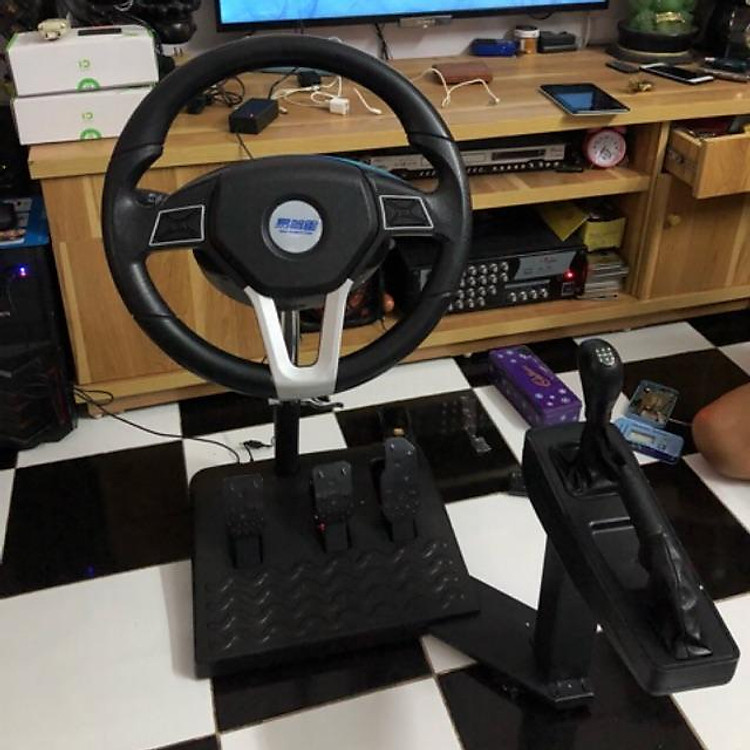 Vô lăng game quay 900 độ học lái xe mô phỏng tập lái xe chuyên nghiệp đua xe tại nhà