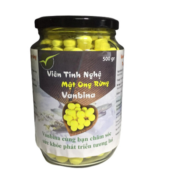 Viên Tinh Nghệ Mật Ong Rừng Vanbina - 500gr ( Nghệ Núi Gia Lai , Mật Ong Rừng Tây Nguyên Sản Xuất Theo Tiêu chuẩn Xuất Khẩu Châu Âu )