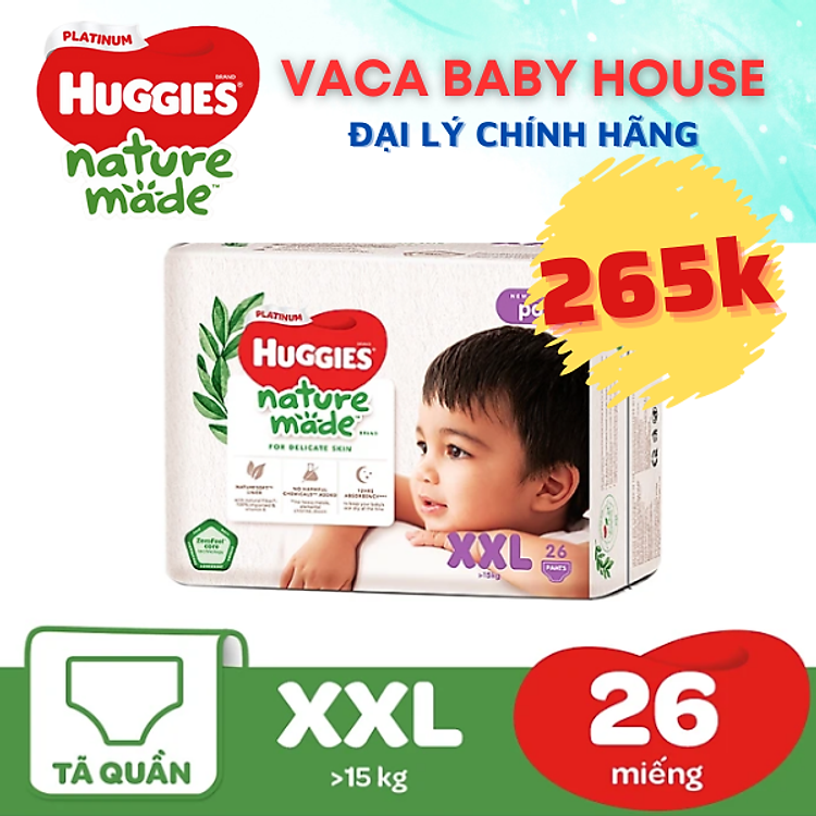 Tã Quần Huggies Platinum XXL26 Vaca Baby Ưu đãi - Hình ảnh 4