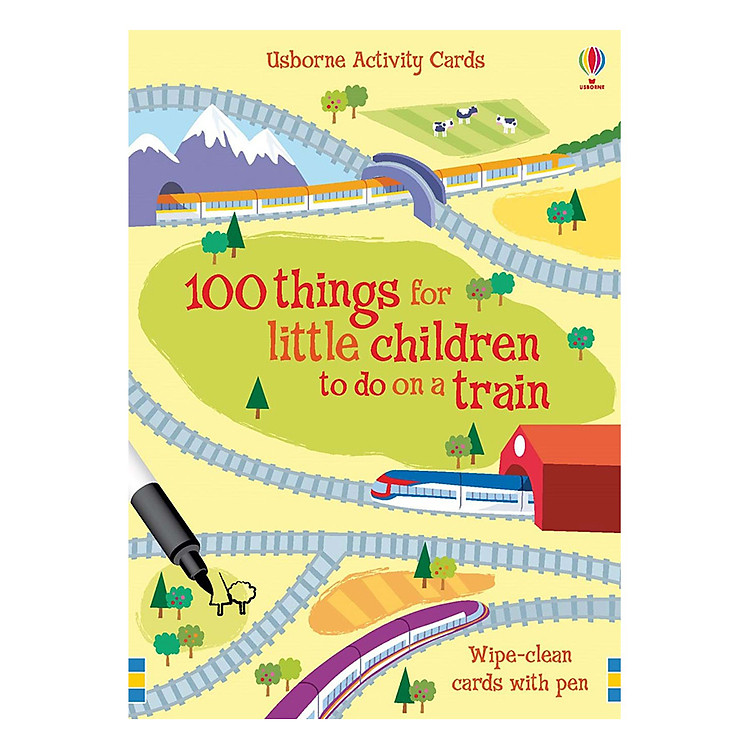 Sách Flashcards tiếng Anh - Usborne 100 Things for little children to do on a train