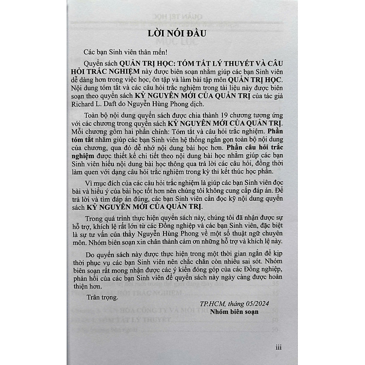 Quản Trị Học - Tóm Tắt Lý Thuyết Và Câu Hỏi Trắc Nghiệm - Ảnh 2