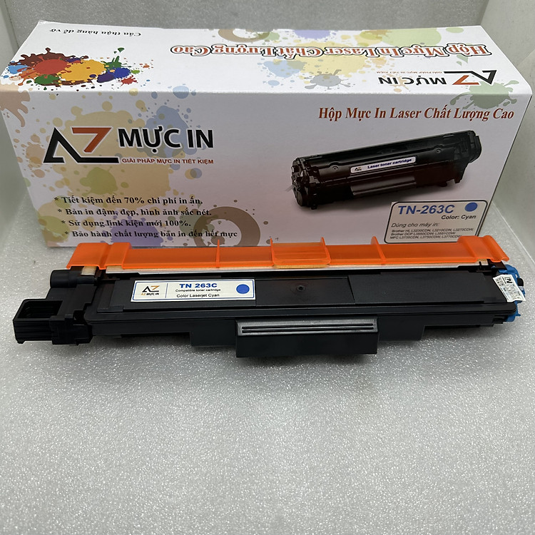 Hộp mực AZ TN263 BK/C/Y/M Dùng cho máy in Brother HL 3230CDN, DCP 3551CDW, MFC-3770CDW, 3750CDW - Hàng chính hãng