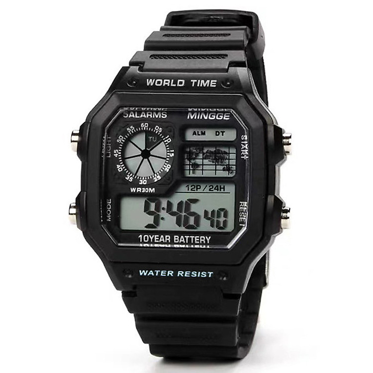 Đồng Hồ nam điện tử KASAWI N5599 đồng hồ điện tử nam mặt vuông thời trang đầy đủ chức năng dây nhựa silicon