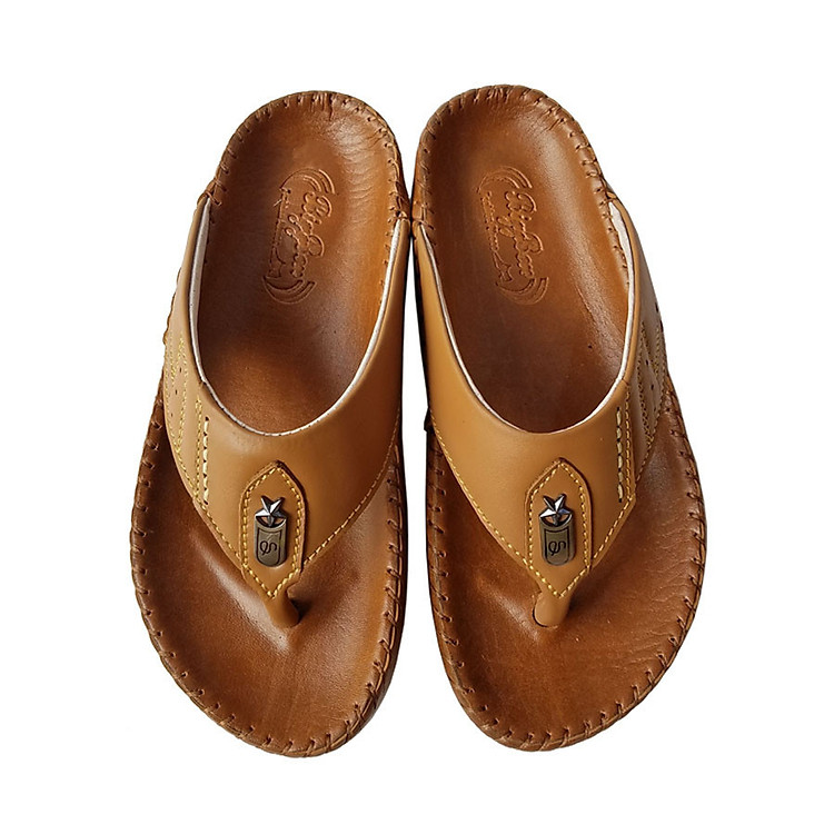 Dép Xỏ Ngón Nam BIGGBEN Da Bò Thật DK55