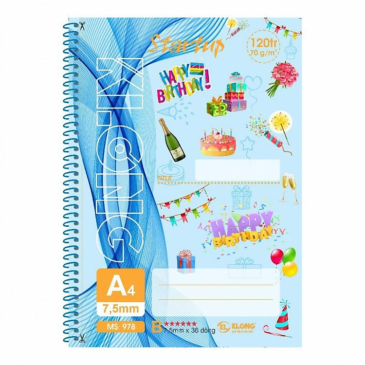 Sổ Kẻ Ngang Lò Xo Xé Đơn Startup KLONG A4 (120 trang) - Ảnh 2