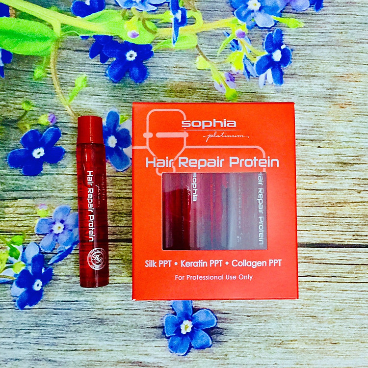 Huyết thanh Sophia Platinum Hair Repair Protein phục hồi tóc hư tổn siêu mượt Hàn Quốc 13ml x10