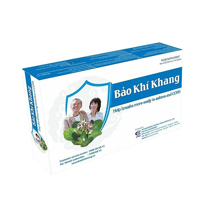 Thực phẩm bảo vệ sức khỏe BẢO KHÍ KHANG giảm đờm, ho, khó thở-Hộp 20 viên