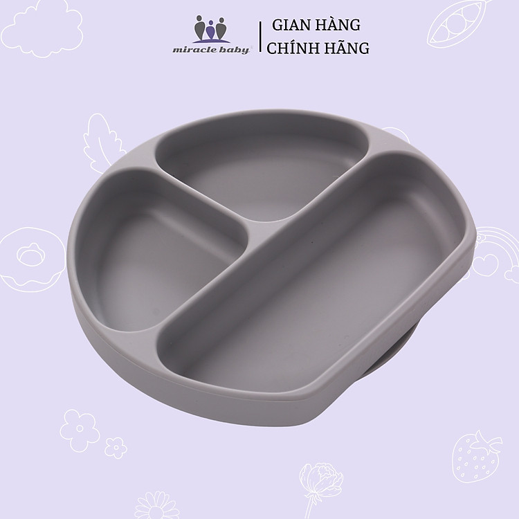 Khay ăn dặm Silicon Miraclebaby - Xanh đậm Chính hãng Ưu đãi - Hình ảnh 3