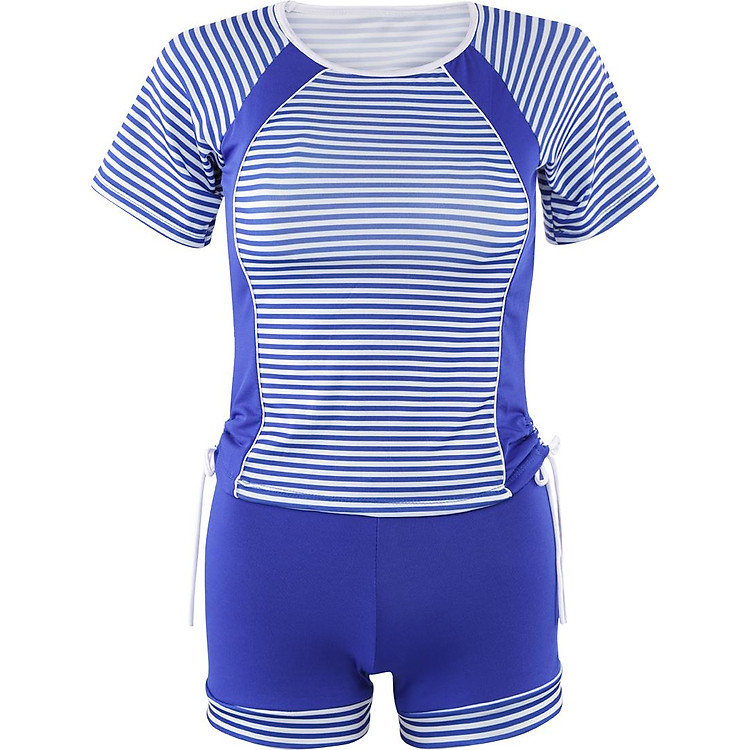 Bộ Quần Áo Bơi Hai Mảnh Kẻ Sọc Morie Fashion (Dưới 60kg)