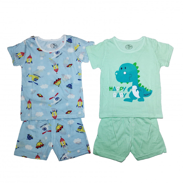 Combo 2 Đồ Bộ Bé Trai Cotton Tre Hàng Xuất Thoáng Mát DB006