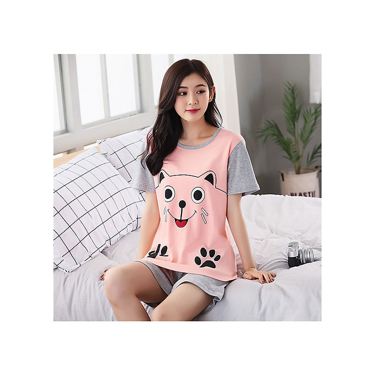 Bộ đồ ngủ nữ mùa hè ngắn tay hoạt hình dễ thương - AG79