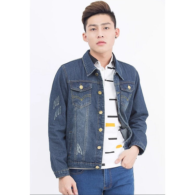 Áo khoác jean nam Titishop wash AKN278