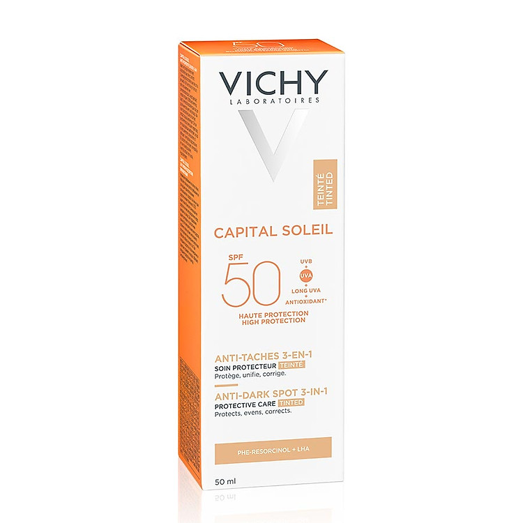Kem chống nắng giảm thâm nám SPF50 Vichy Capital Soleil UVB+UVA Anti DarkSpot 3in1 50ml